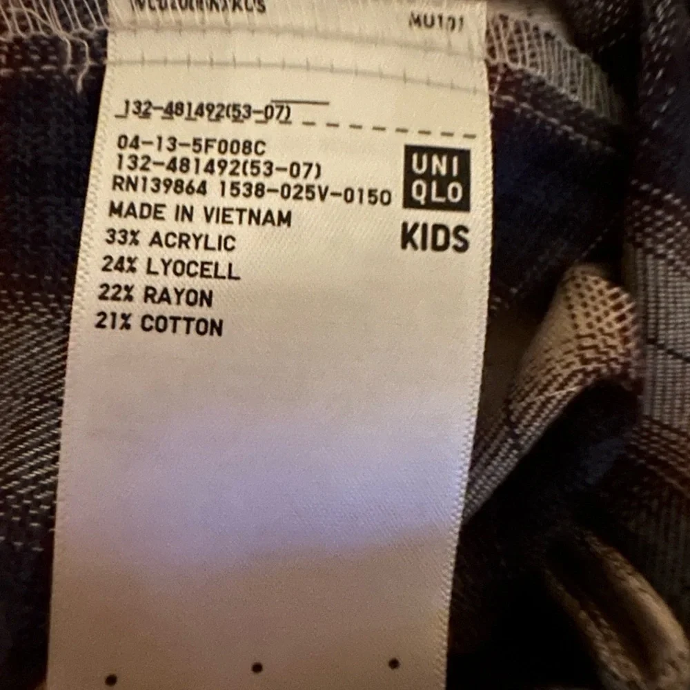 NWT Uniqlo kids GIRLS Checked Tiered Dress | Long Sleeve size 11/12